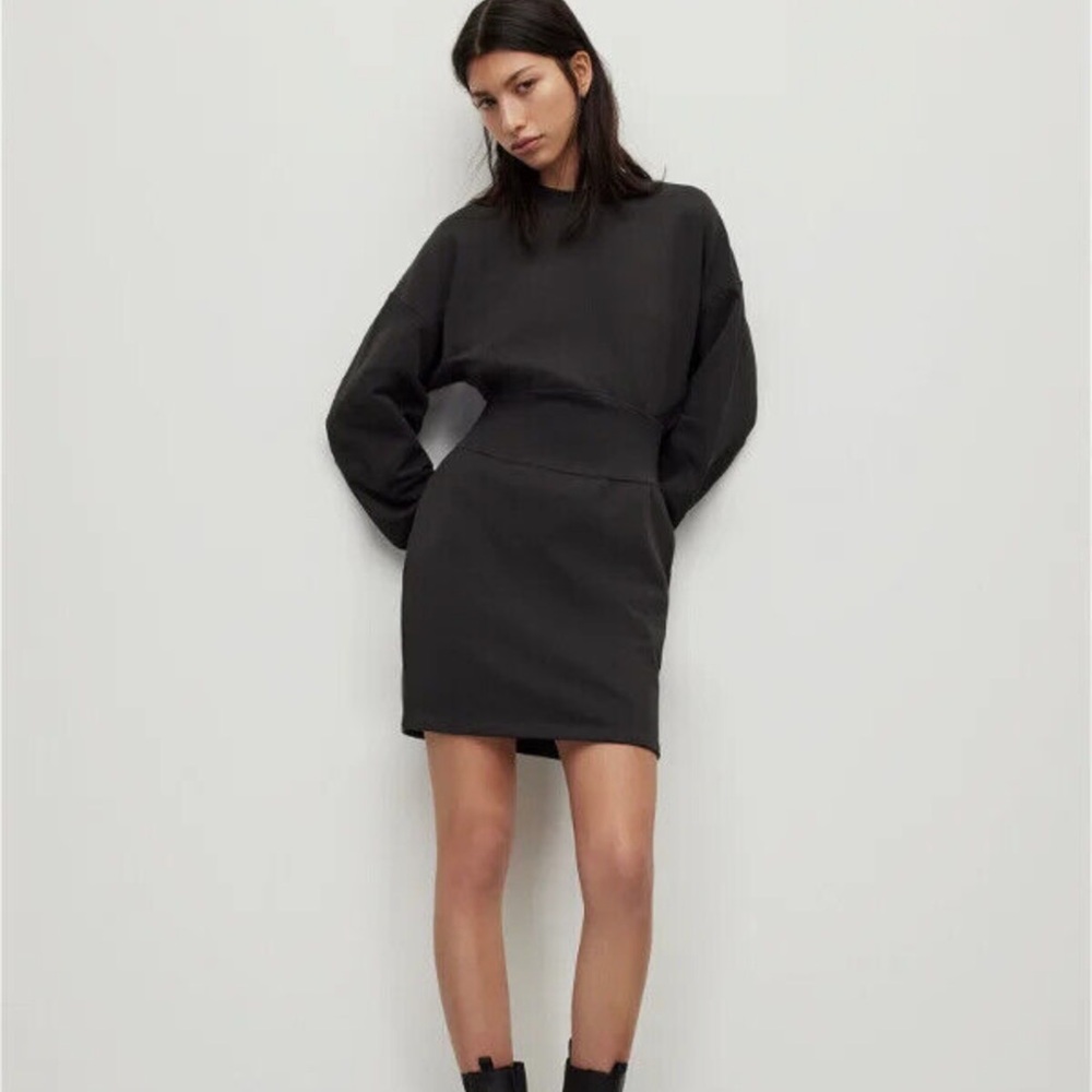 Carisa Sweater Dress by AllSaints in Washed Black